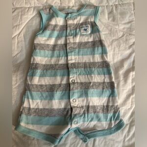 Carter's Blue and Gray Striped Bodysuit